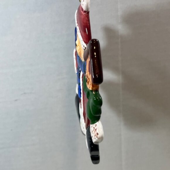 Ceramic Christmas Santa Bear Tree Hanging Holiday Ornament 4"x5" - Picture 6 of 12